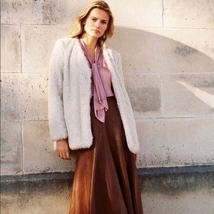 Anthropologie Noemie Faux Fur Jacket | Winter White | Size 1X | Fur by Fur